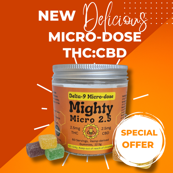 Mighty Micros 2.5  Micro-dosing Gummies 2.5mg THC & 2.5mg CBD