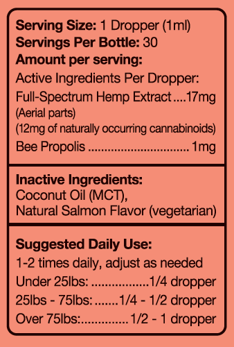 Tincture Pet Hip 'N' Joint Salmon Flavor 30ml Label