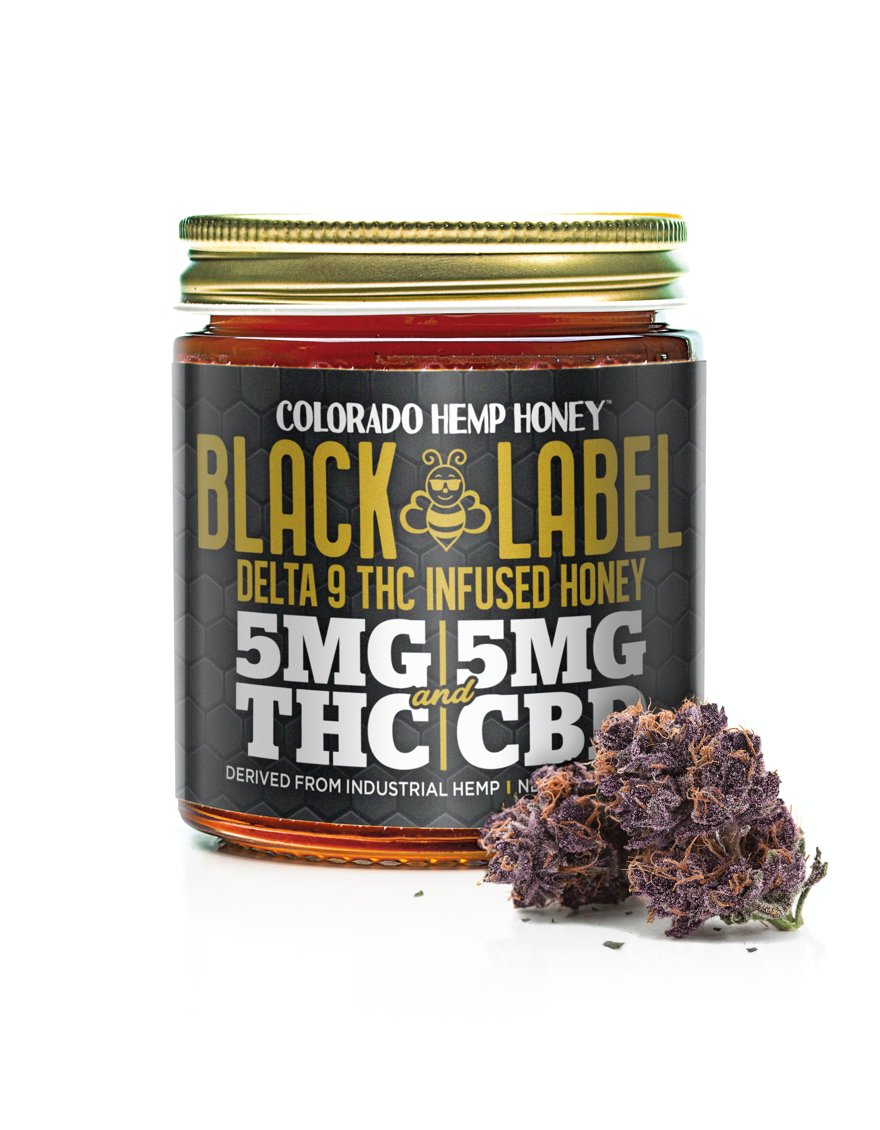 Delta-9 THC:CBD Infused Black Label Honey Jar | Colorado Hemp Honey