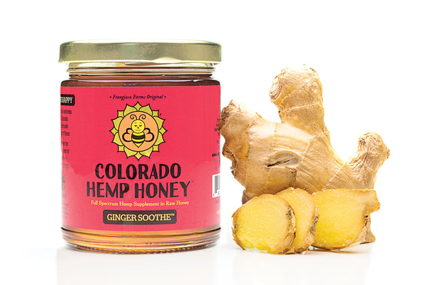 CBD Honey Ginger Soothe Jar with Raw Ginger