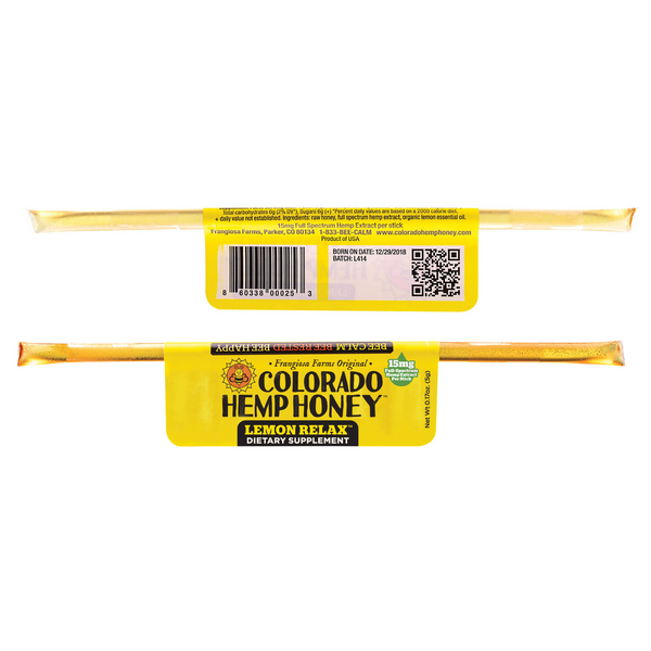 CHH - CBD Honey Lemon Relax Stick Front and Back Label
